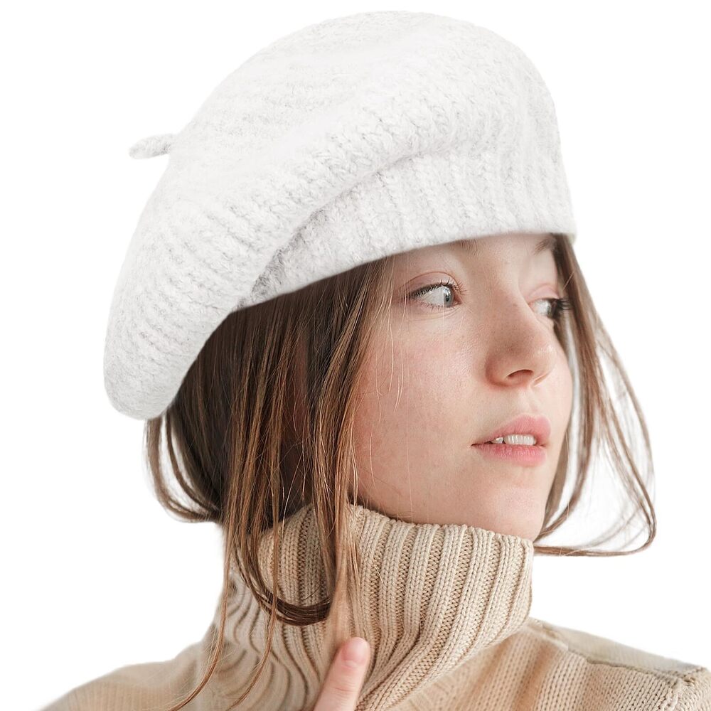4536 Winter Beret Hat For Women Wool Blending Beanie French Style Thick